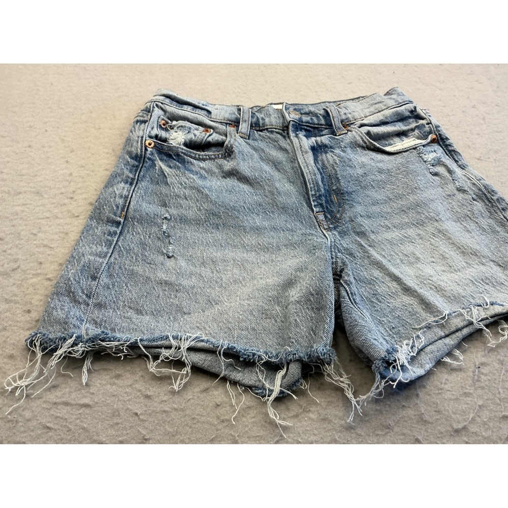 Pistola Denim Shorts Distressed Frayed Hem Light Wash 24 High Rise Cut Offs